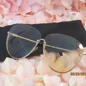 Gold Semi Rimless Tinted Sunglasses